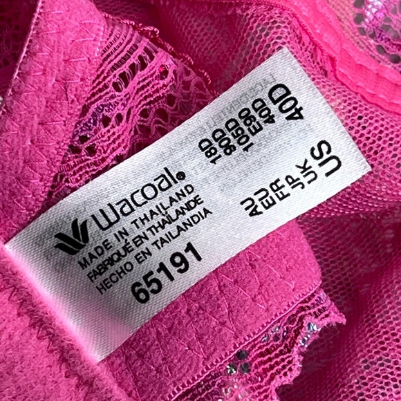 Wacoal Sheer Lace Floral Embroidered Sz 40D Underwire Bra - Picture 5 of 9